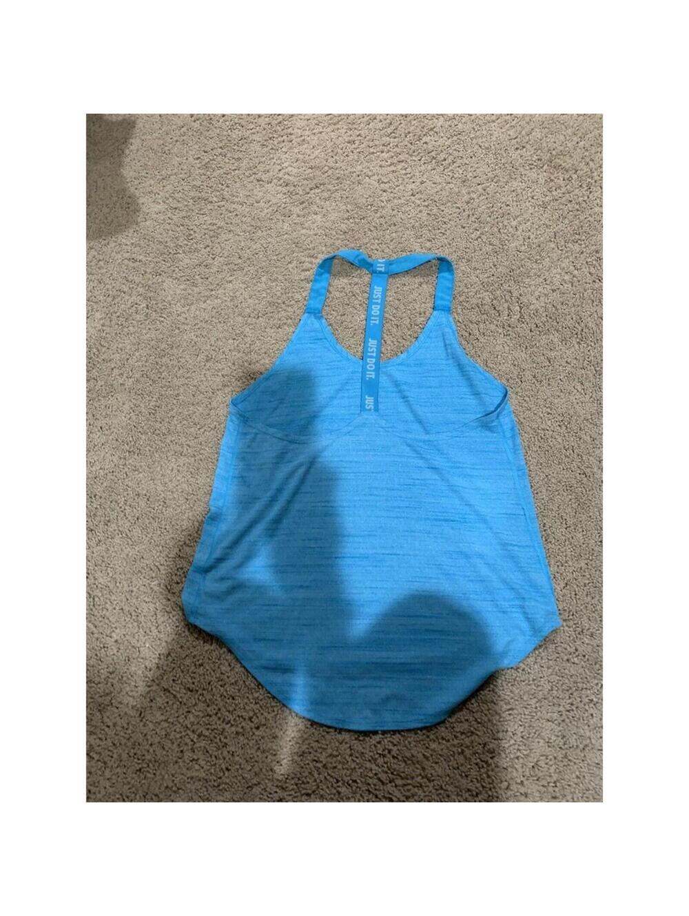 Women's NIKE racer back tank top blue loose S SMALL athletic